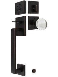 Baden Entry Door Set with Choice of Interior Knob or Lever with Bristol Knob in Oil-Rubbed Bronze.